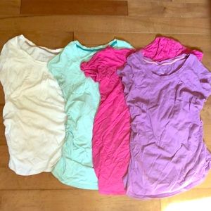 4 maternity short sleeve tops.